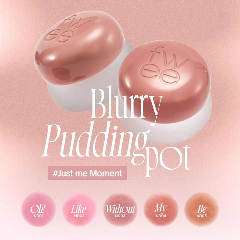 fwee Lip & Cheek Blurry Pudding Pot Just Me Moment ND02 Like – lūpdažis ir skaistalai 1