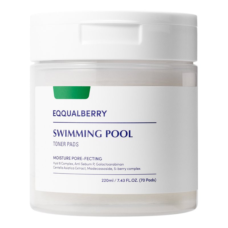 EQQUALBERRY Swimming Pool Toner Pads – drėkinantys ir šveičiantys toniko padeliai