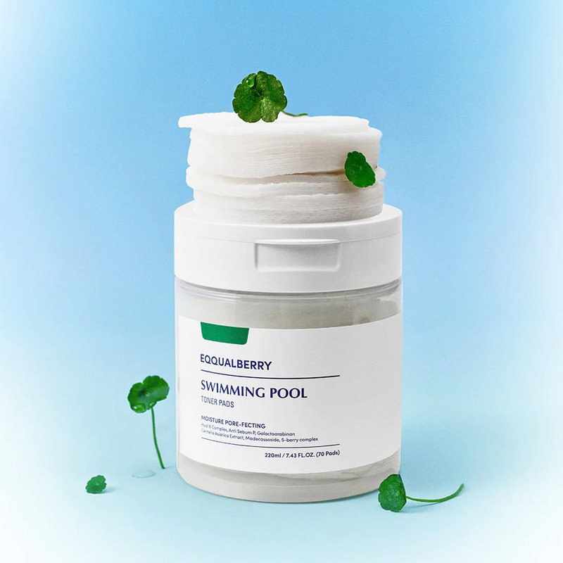 EQQUALBERRY Swimming Pool Toner Pads – drėkinantys ir šveičiantys toniko padeliai