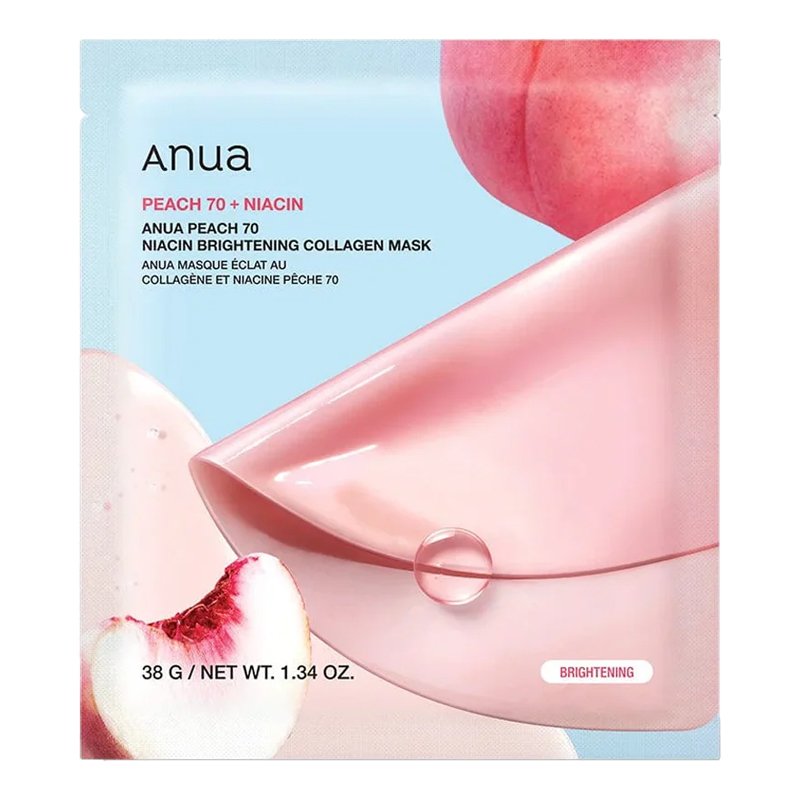 Anua Peach 70 Niacin Brightening Collagen Mask – šviesinamoji veido kaukė