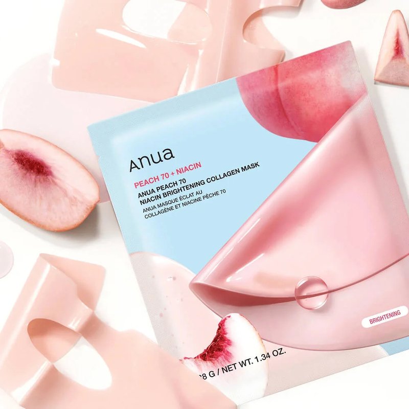 Anua Peach 70 Niacin Brightening Collagen Mask – šviesinamoji veido kaukė 1