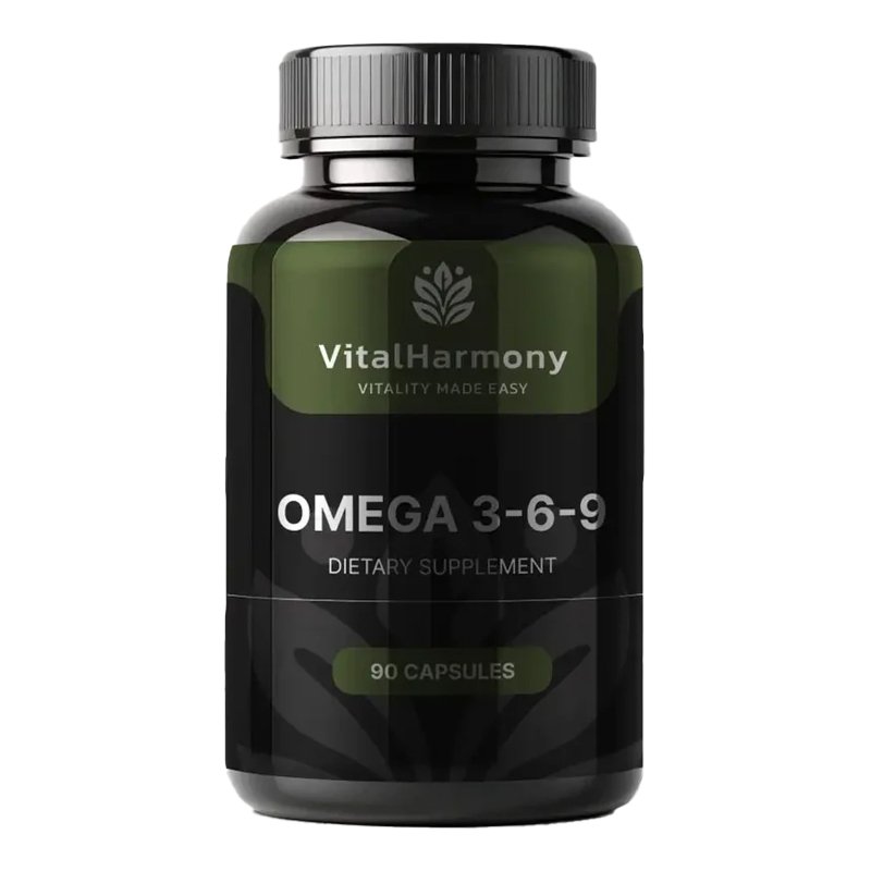 VitalHarmony Omega 3-6-9 – omega papildas (90 kapsulių)