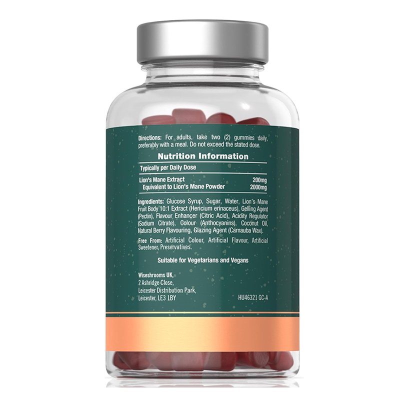 Wiseshrooms Lion's Mane 2000 mg – 60 guminukų 1