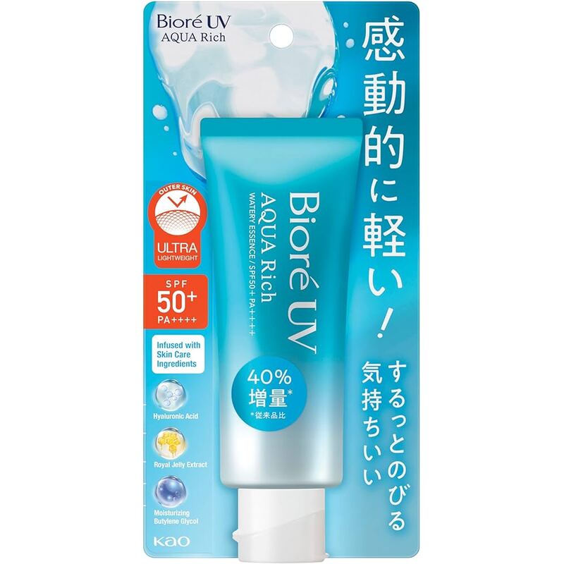 Biore UV Aqua Rich Watery Essence SPF50+ PA++++ – lengva esencija nuo saulės 2