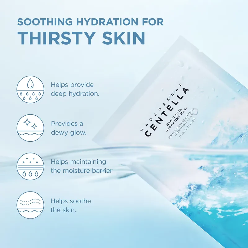 Skin1004 Hyalu-Cica Hydrating Mask, 23ml. – intensyviai drėkinanti veido kaukė 3