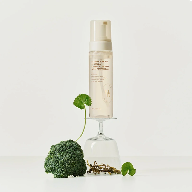 Heveblue Salmon Caring Centella Bubble Cleanser, 200ml. – švelnios valomosios putos su PDRN ir centelėmis 1