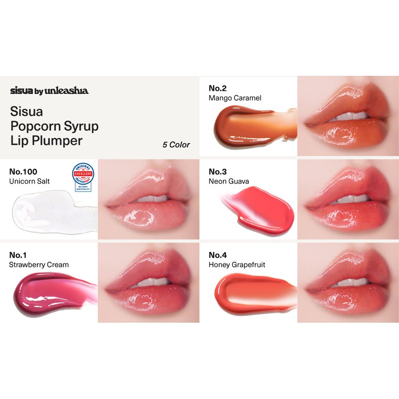 Unleashia Sisua Popcorn Syrup Lip Plumper 03 Neon Guava – lūpas putlinantis blizgis 3