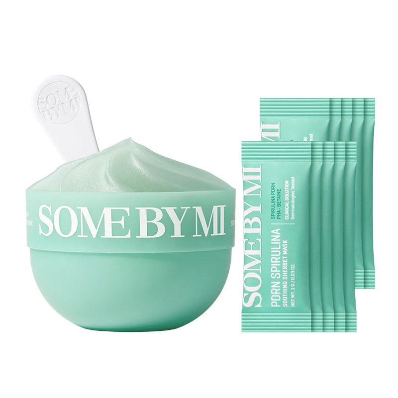 SOME BY MI PDRN Spirulina Soothing Sherbet Mask – raminamoji veido kaukė su PDRN spirulina 1