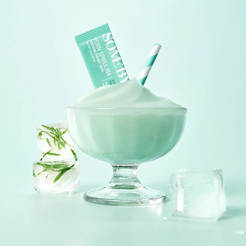 SOME BY MI PDRN Spirulina Soothing Sherbet Mask – raminamoji veido kaukė su PDRN spirulina 4