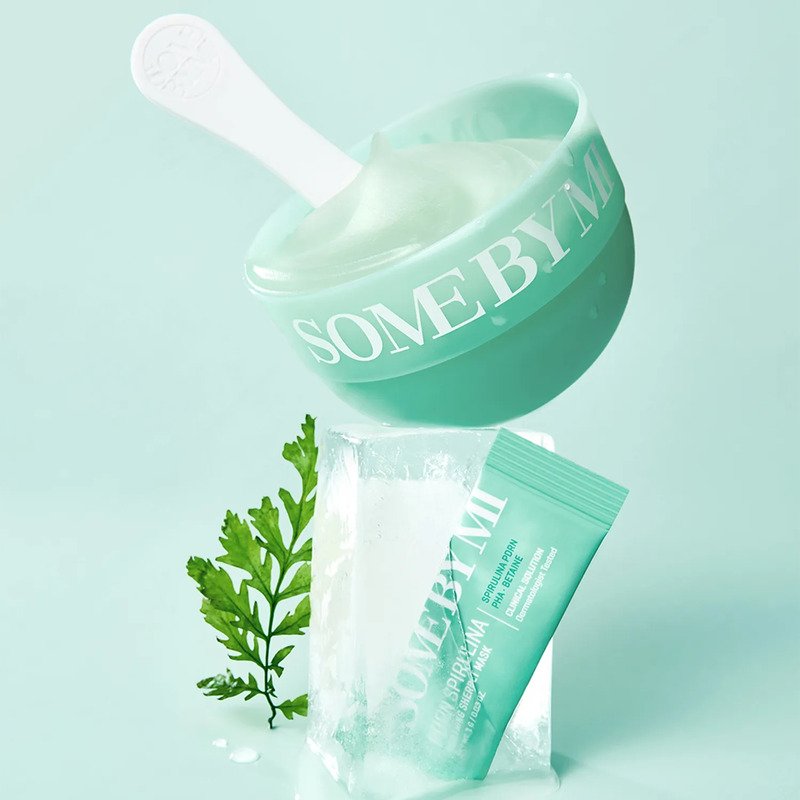 SOME BY MI PDRN Spirulina Soothing Sherbet Mask – raminamoji veido kaukė su PDRN spirulina 2