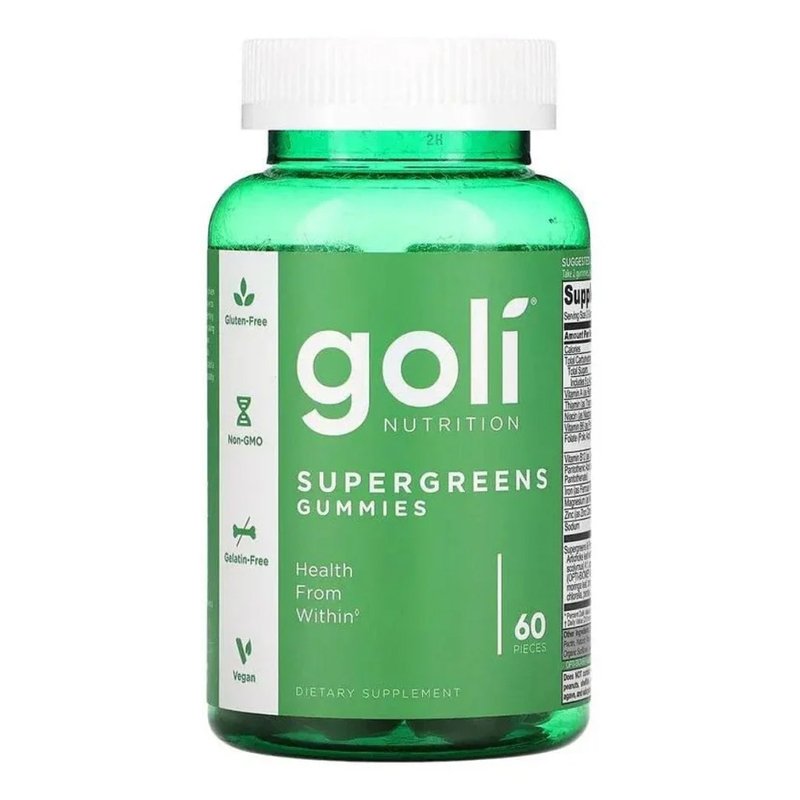 Goli Nutrition SuperGreens Gummies – guminukai, 60 vnt.