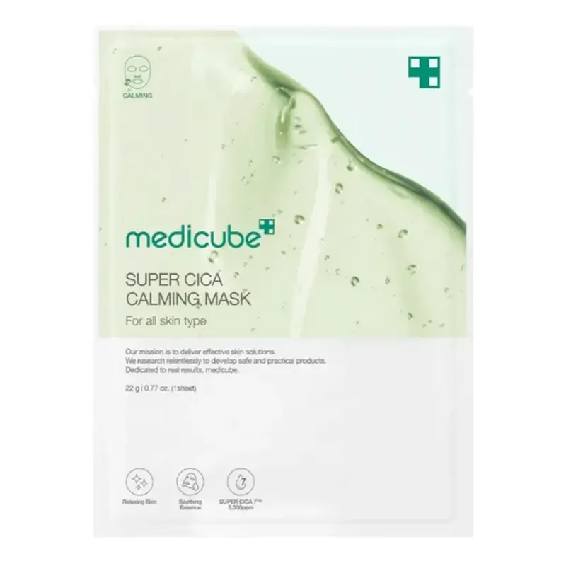 medicube Super Cica Calming Mask – raminamoji veido kaukės su centele