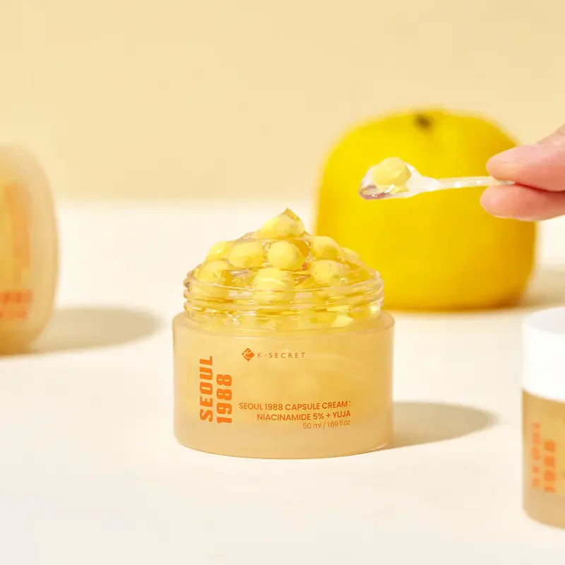 K-SECRET Seoul 1988 Capsule Cream Niacinamide 5% + Yuja – šviesinamasis veido kremas 3
