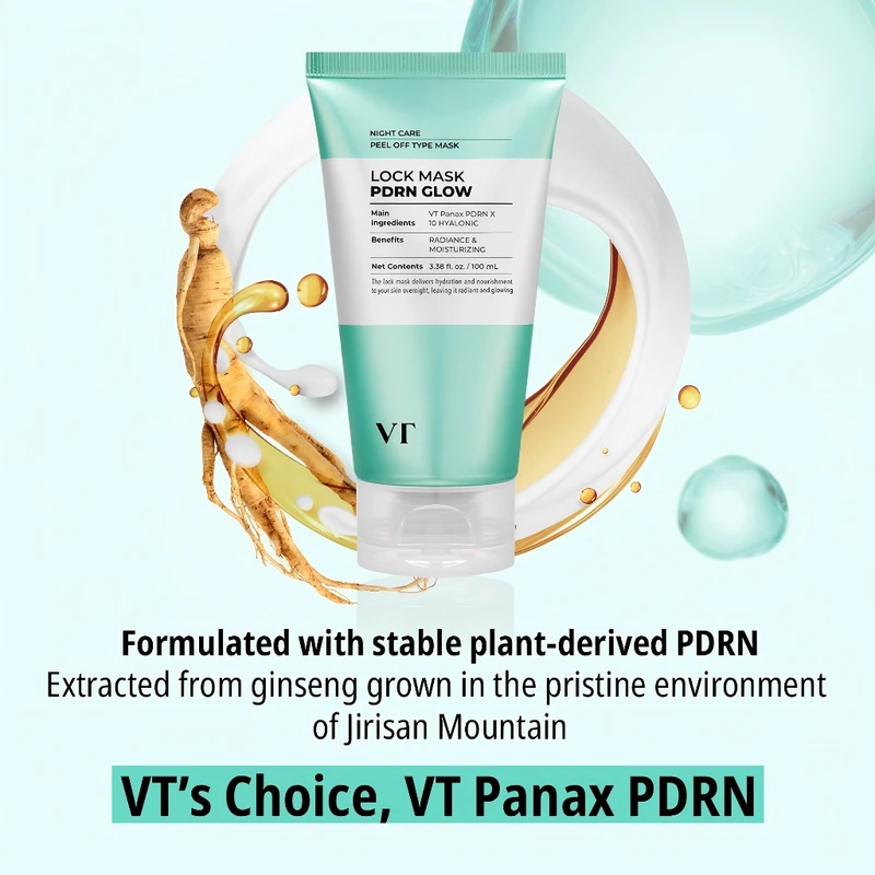 VT Cosmetics Glow Lock Mask – drėkinamoji kaukė su PDRN  3