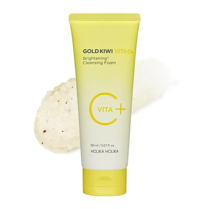 Holika Holika Gold Kiwi Vita C+ Brightening Cleansing Foam – skaistinantis prausiklis su vitaminu C, 150 ml. 1