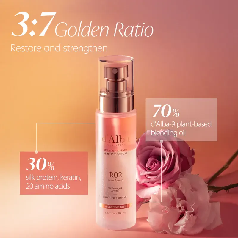 d'Alba Professional Repairing Hair Perfume Serum, 100ml. – maitinantis parfumuotas plaukų serumas 1