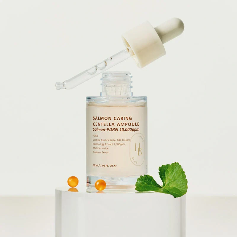 HEVEBLUE Salmon Caring Centella Ampoule – veido serumas su PDRN 1