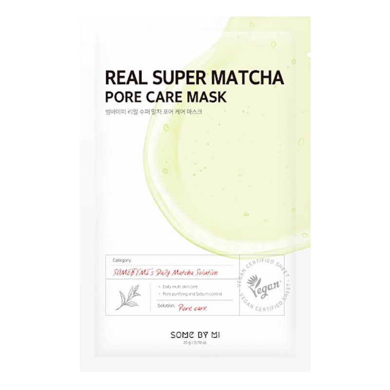 Some By Mi Real Super Matcha Pore Care Mask – poras sutraukianti veido kaukė