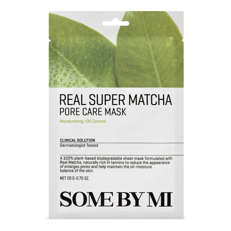 Some By Mi Real Super Matcha Pore Care Mask – poras sutraukianti veido kaukė Some By Mi Real Super Matcha Pore Care Mask – poras sutraukianti veido kaukė