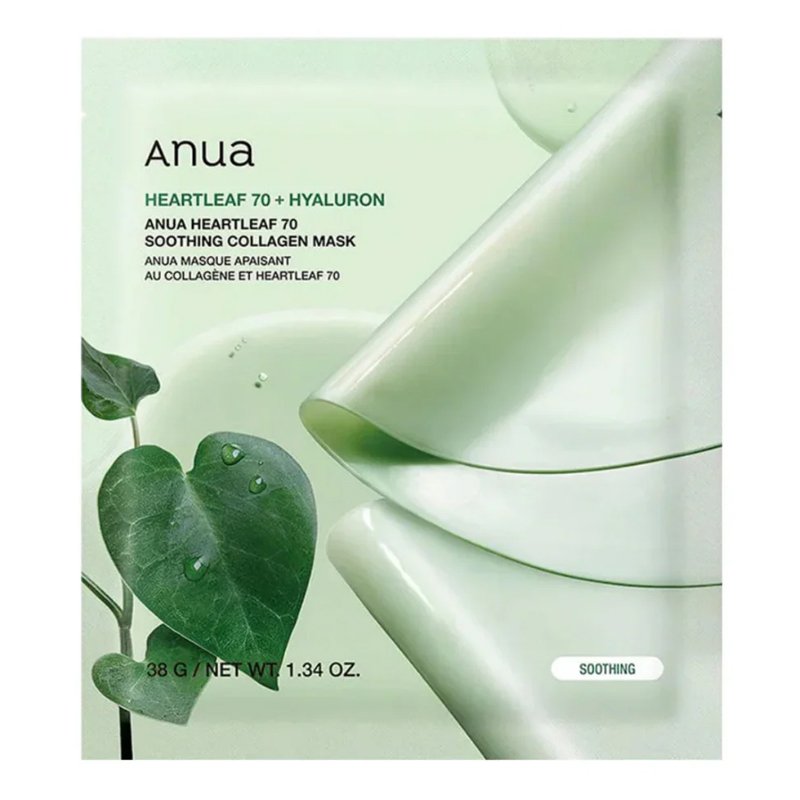 Anua Heartleaf 70 Soothing Collagen Mask – raminamoji veido kaukė