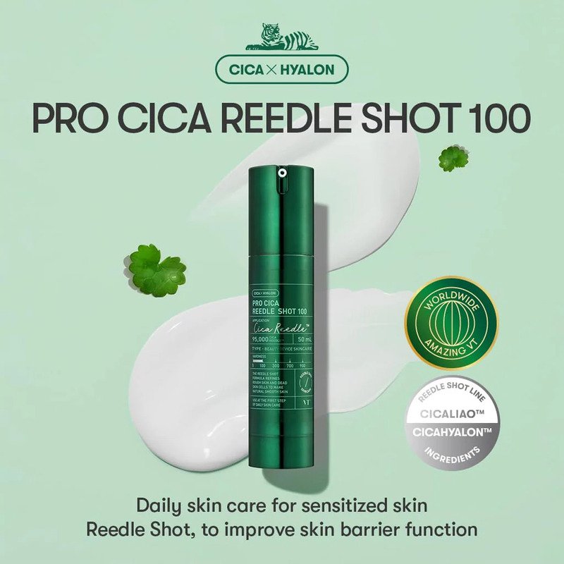 VT Cosmetics Pro Cica Reedle Shot 100 – aktyvaus poveikio ampulė 1