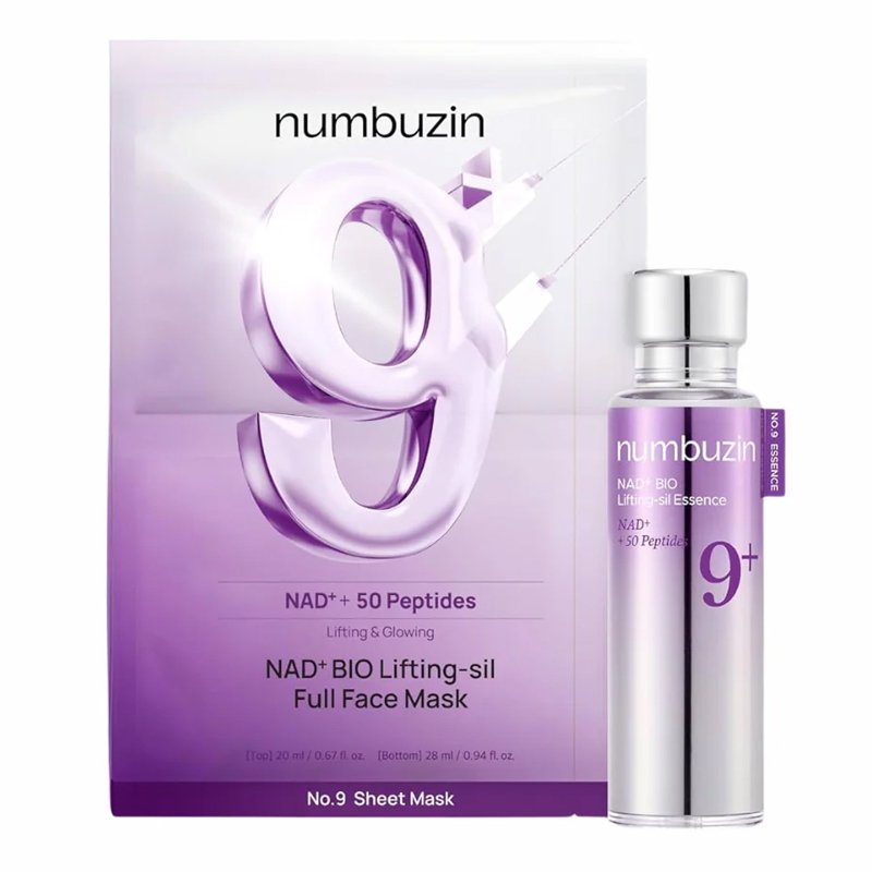 numbuzin No.9 NAD Bio Lifting-sil Essence + Full Face Mask – esencijos ir veido kaukės rinkinys