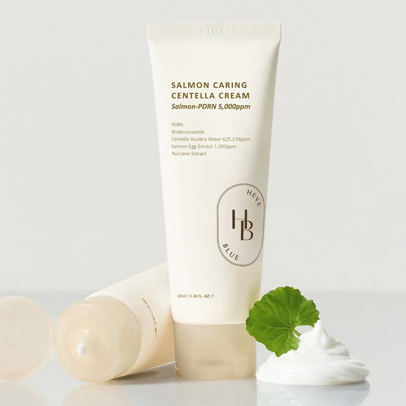 HEVEBLUE Salmon Caring Centella Cream – veido kremas su PDRN 1