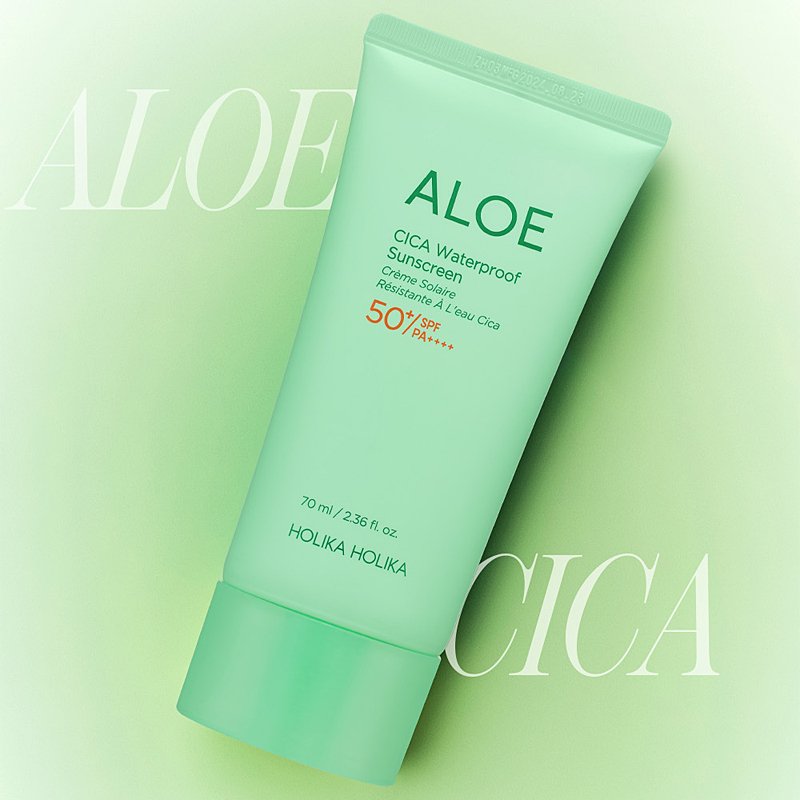 Holika Holika Aloe CICA Waterproof Sunscreen SPF50+/PA++++ – apsauginis kremas nuo saulės