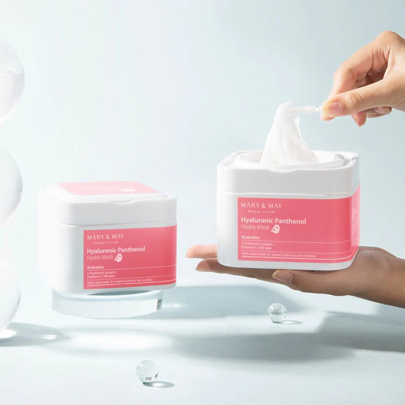 Mary & May Hyaluronic Panthenol Hydra Mask – drėkinamosios veido kaukės 1