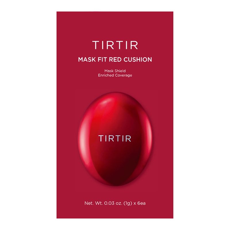 TIRTIR Mask Fit Red Red Cushion Foundation 9 Colors 17C; 21N; 21W; 23N; 24N; 24W; 25N; 27N; 29N – 9 spalvų mėginukų rinkinys