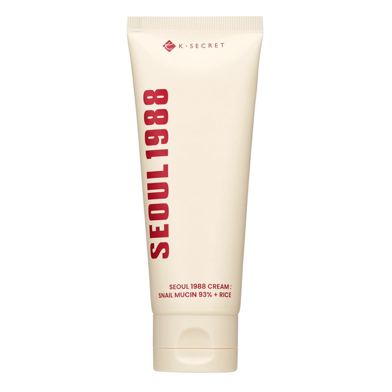 K-SECRET Seoul 1988 Cream: Snail Mucin 93% + Rice – veido kremas su mucinu