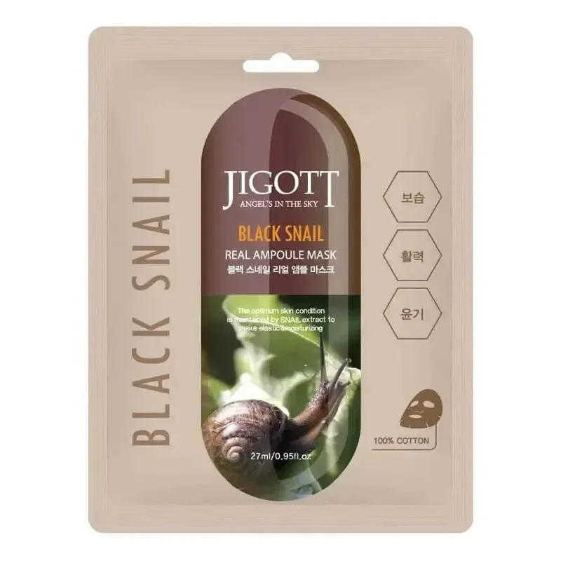 Jigott Black Snail Real Ampoule Mask – maitinamoji veido kaukė