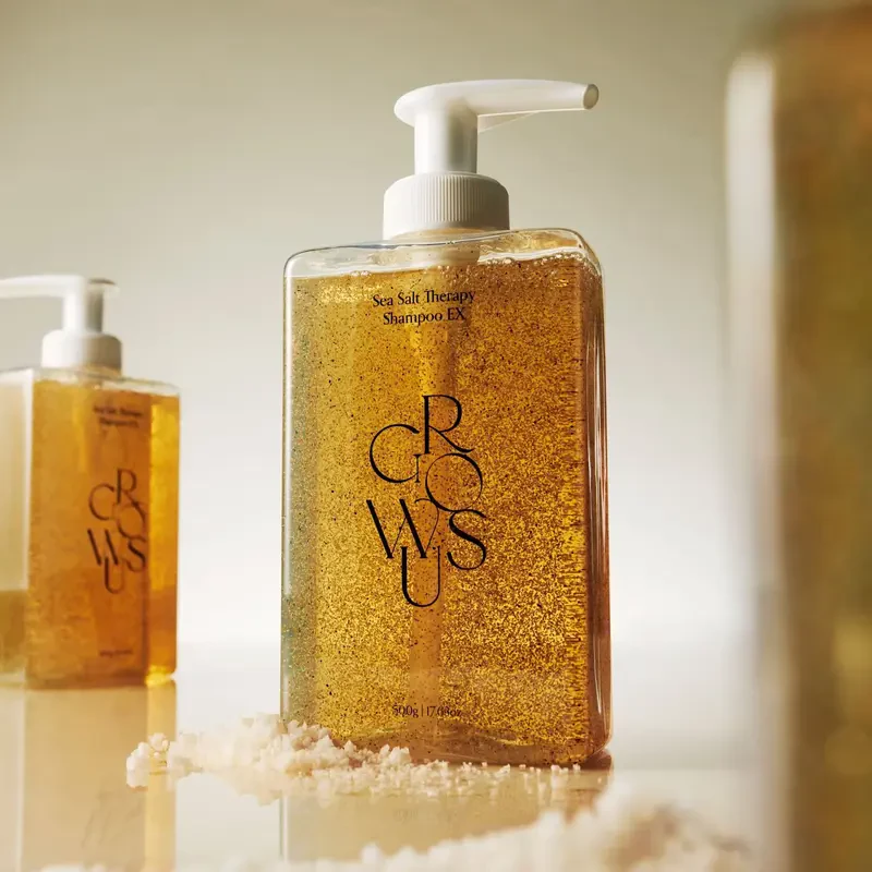 GROWUS Sea Salt Therapy Scalp Scaler + Sea Salt Shampoo – galvos odos šveitiklis ir šampūnas 1