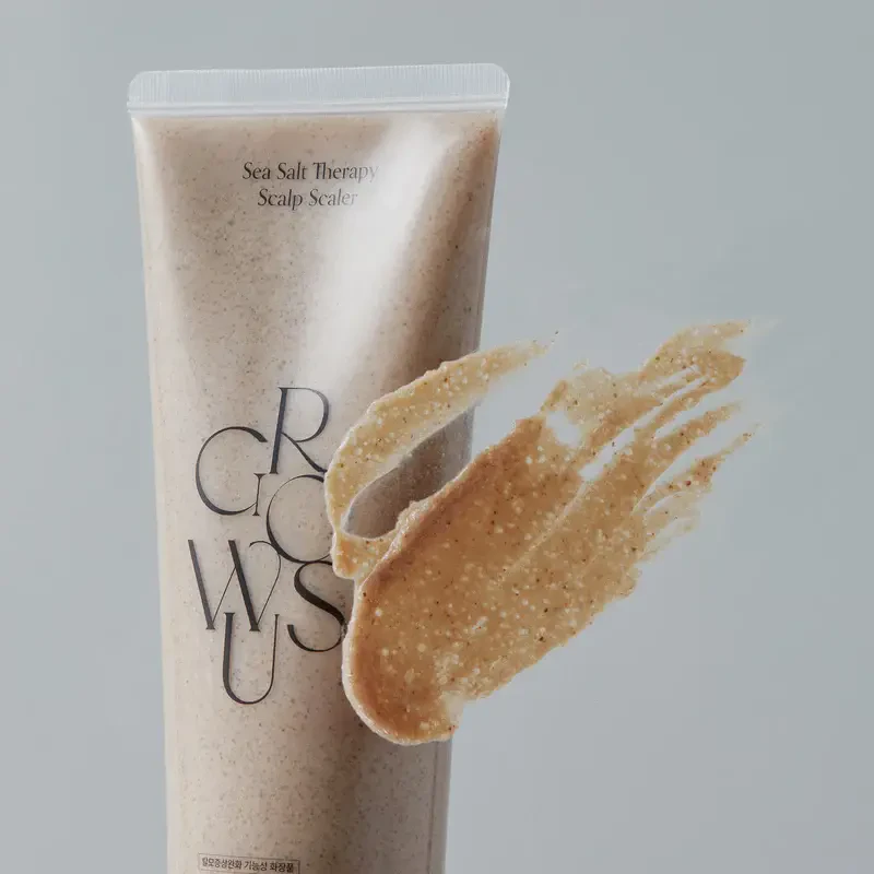 GROWUS Sea Salt Therapy Scalp Scaler + Sea Salt Shampoo – galvos odos šveitiklis ir šampūnas 2