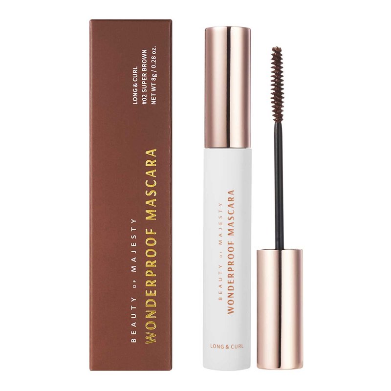 BOM Wonderproof Mascara Long & Curl #02 Super Brown – blakstienų tušas