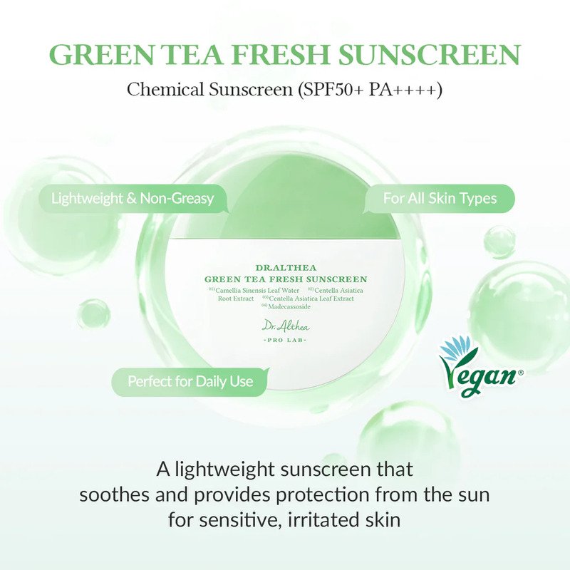 Dr. Althea Green Tea Fresh Sunscreen SPF50+/PA++++ – raminantis apsauginis kremas nuo saulės 1