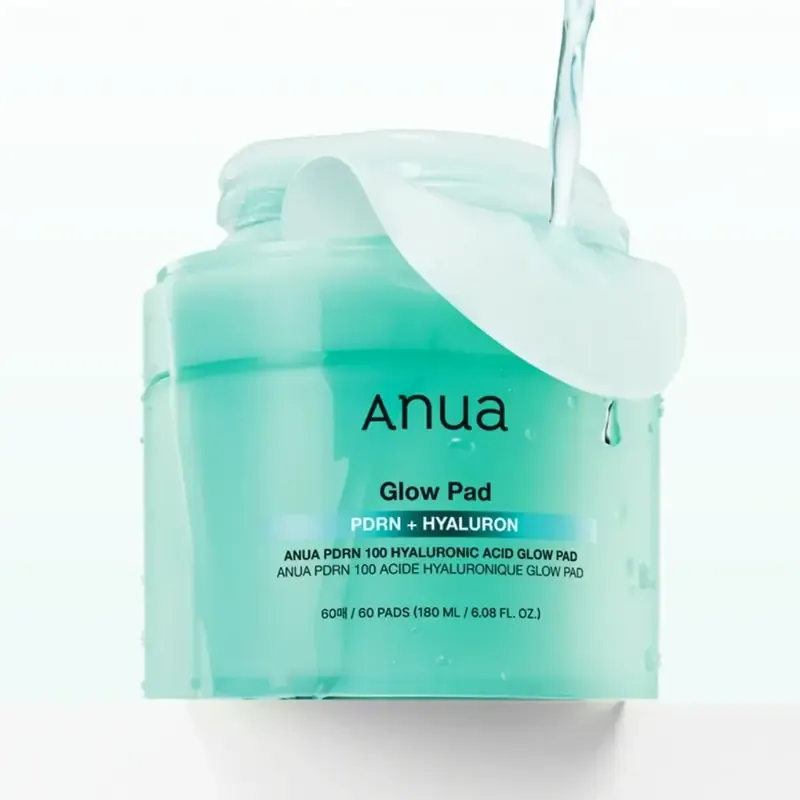 Anua PDRN 100 Hyaluronic Acid Glow Pad – drėkinamieji padeliai 1