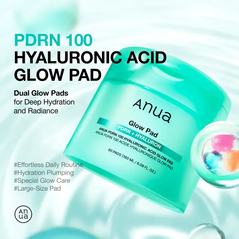 Anua PDRN 100 Hyaluronic Acid Glow Pad – drėkinamieji padeliai 2