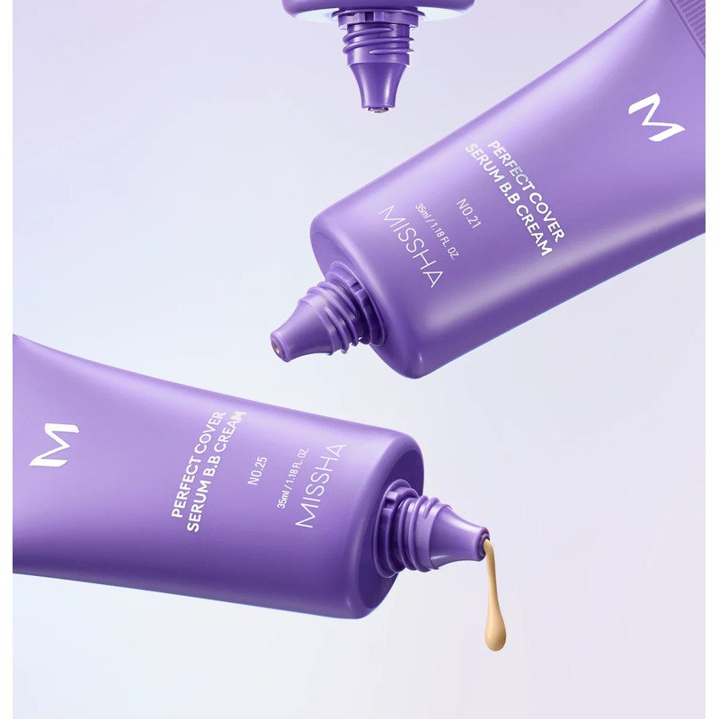 MISSHA M Perfect Cover Serum BB Cream  SPF50/PA++++ (No.21/Light Beige) – BB kremas, 20 ml.