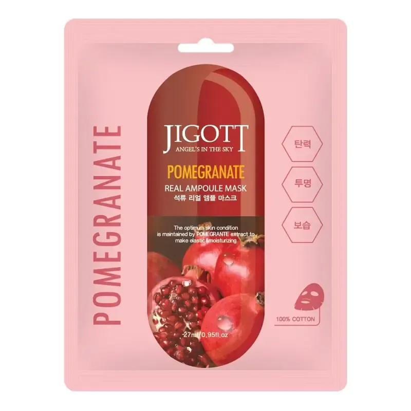 Jigott Pomegranate Real Ampoule Mask – maitinamoji veido kaukė