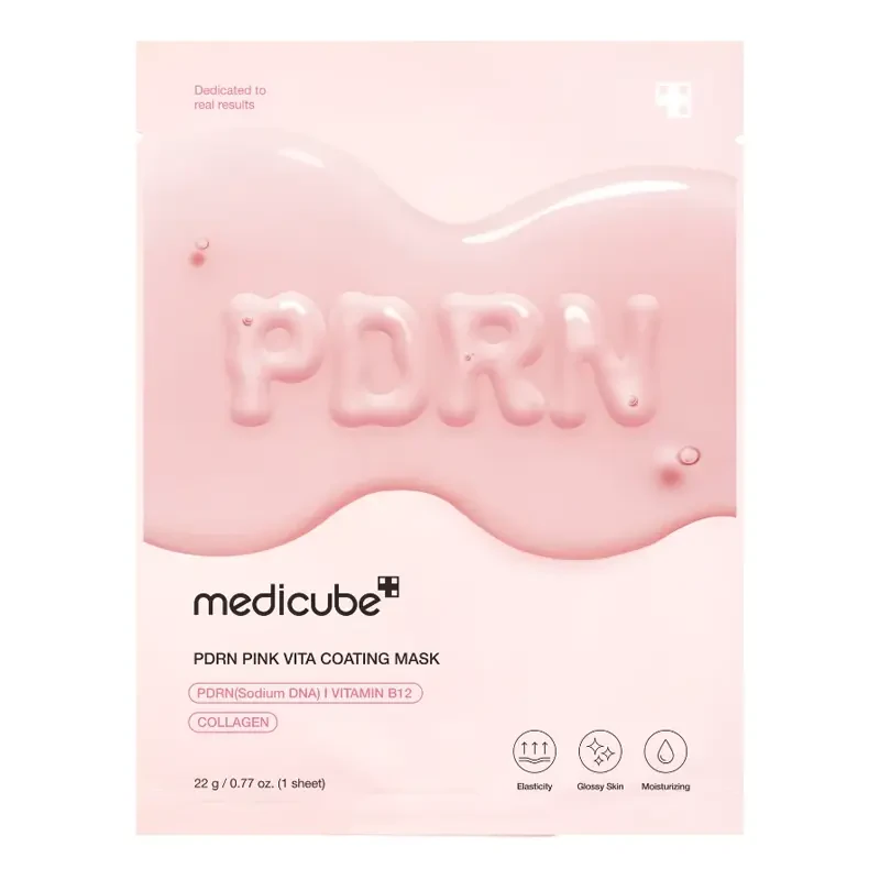 medicube PDRN Pink Vita Coating Mask – skaistinanti ir stangrinanti veido kaukė su PDRN