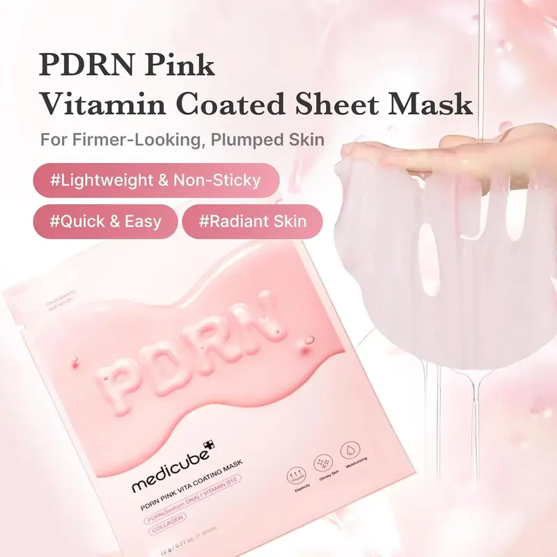 medicube PDRN Pink Vita Coating Mask – skaistinanti ir stangrinanti veido kaukė su PDRN 2