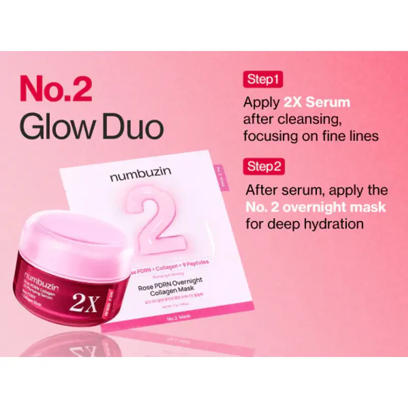 numbuzin No.2 Rose PDRN Collagen 2X Plumping Serum – serumas su PDRN ir kolagenu 4