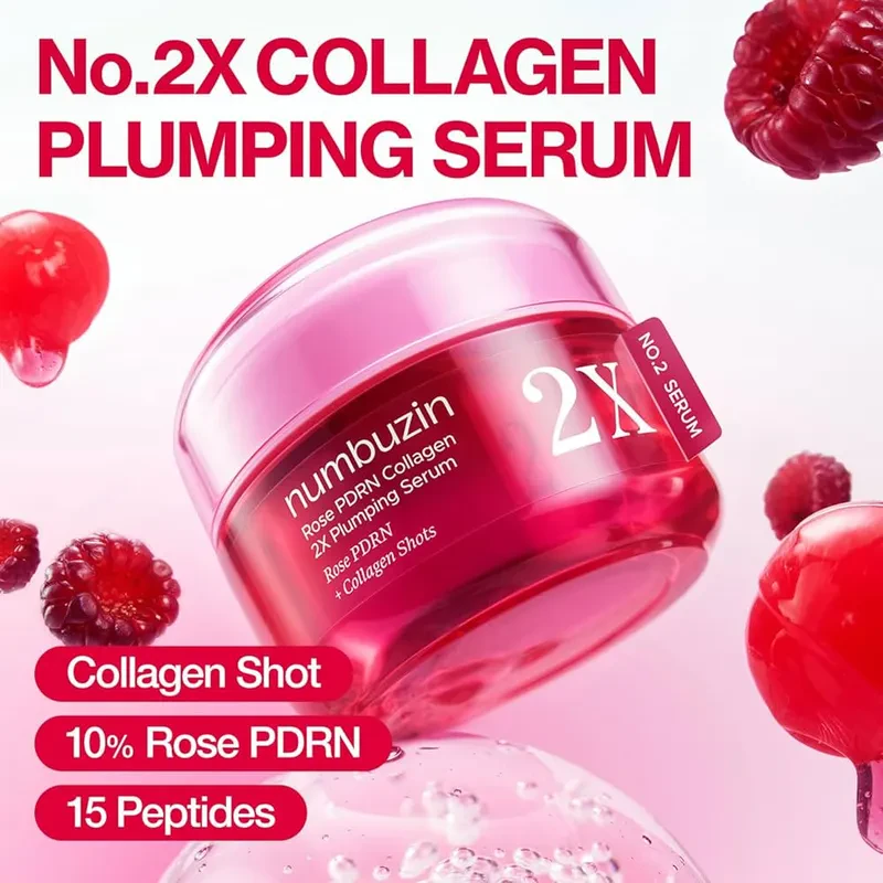 numbuzin No.2 Rose PDRN Collagen 2X Plumping Serum – serumas su PDRN ir kolagenu 2
