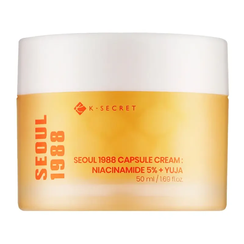K-SECRET Seoul 1988 Capsule Cream Niacinamide 5% + Yuja – šviesinamasis veido kremas