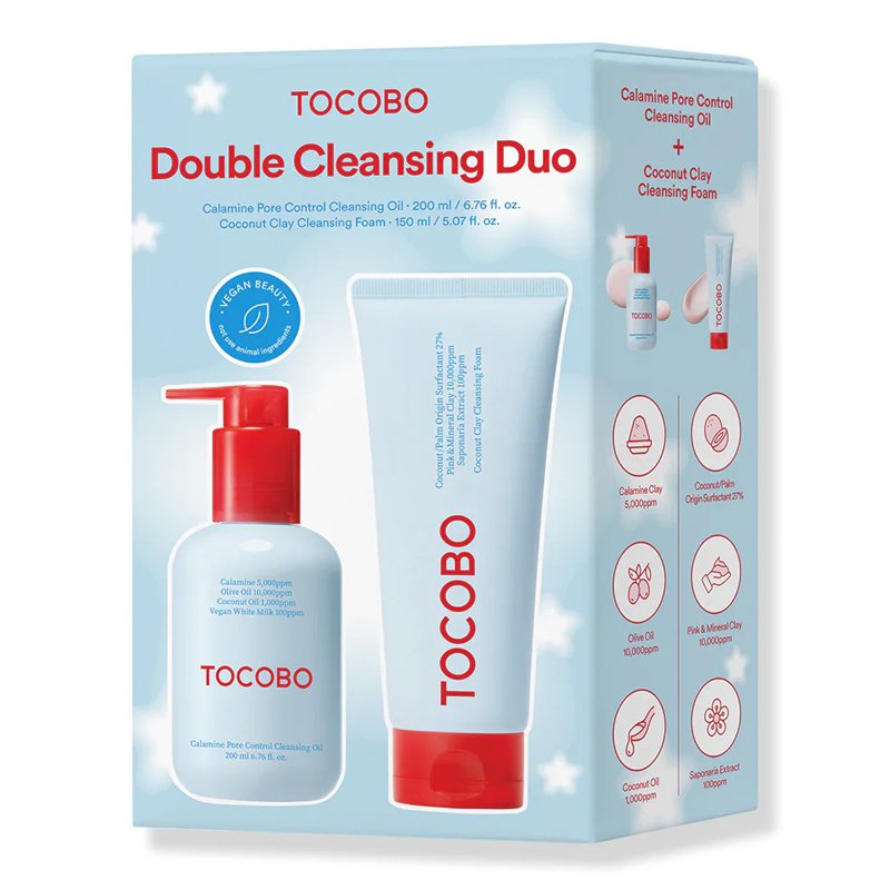TOCOBO Double Cleansing Duo – prausiklio ir valomojo aliejaus rinkinys