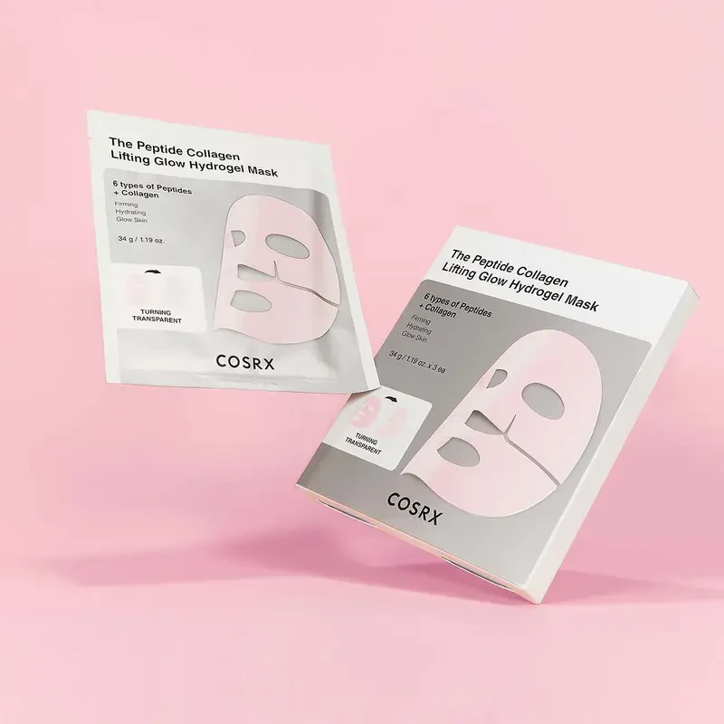 CosRX The Peptide Collagen Lifting Glow Hydrogel Mask – stangrinamoji hydrogelio kaukė su peptidais ir kolagenu 1