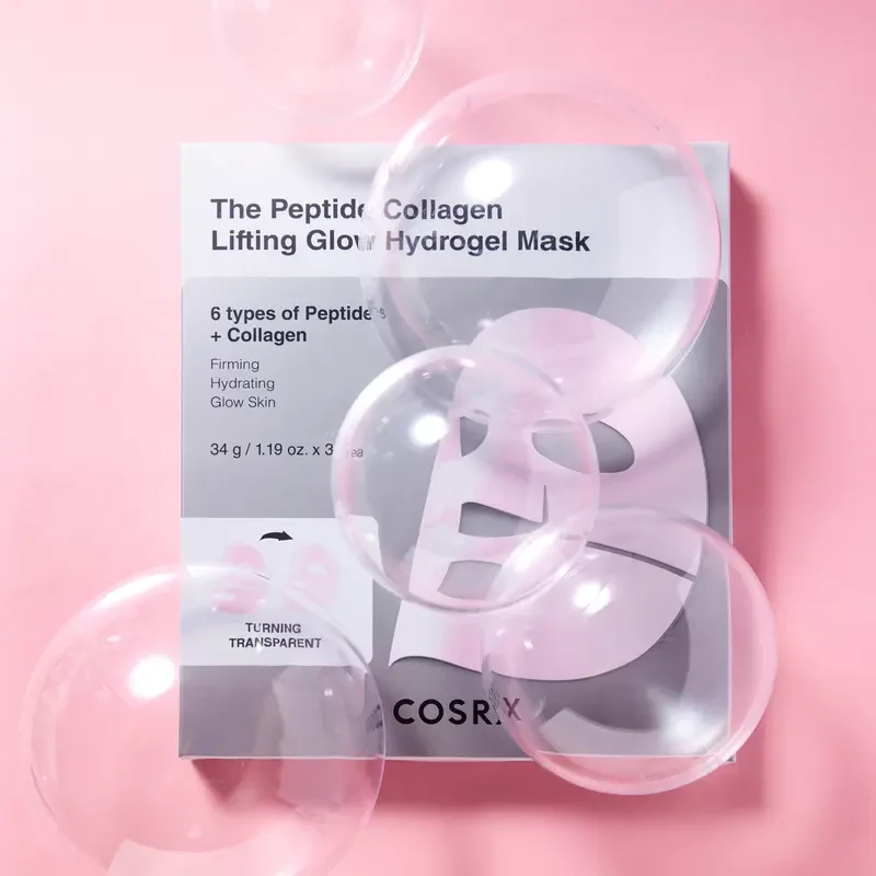 CosRX The Peptide Collagen Lifting Glow Hydrogel Mask – stangrinamoji hydrogelio kaukė su peptidais ir kolagenu 2