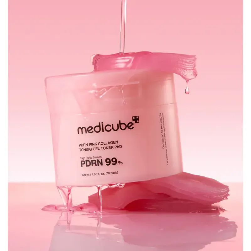 medicube PDRN Pink Collagen Toning Gel Toner Pad – toniko padeliai su PDRN ir kolagenu 1