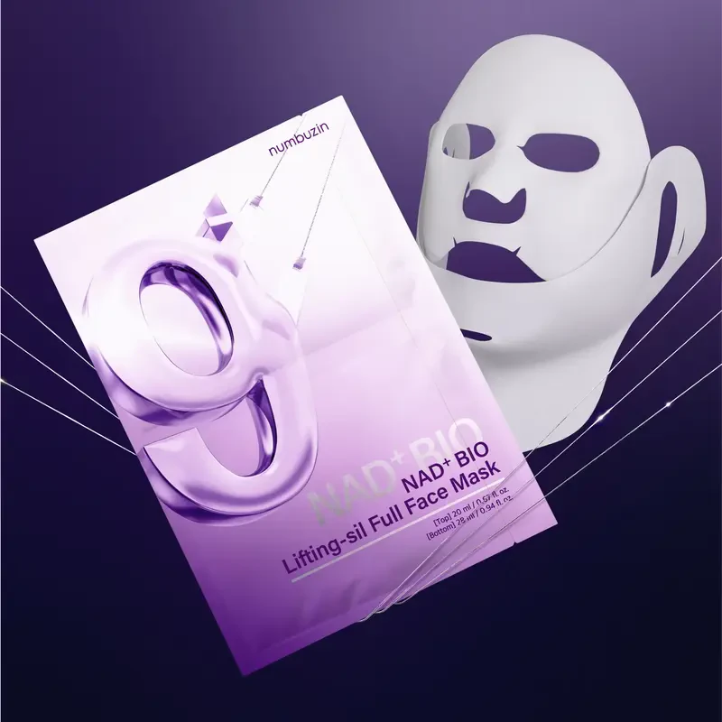 numbuzin No.9 NAD Bio Lifting-sil Full Face Mask + Lifting Band – veido kaukių rinkinys + pakeliamasis tvarstis 1